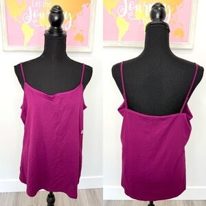 Ann Taylor Factory Purple Basic Tank Top (XL)